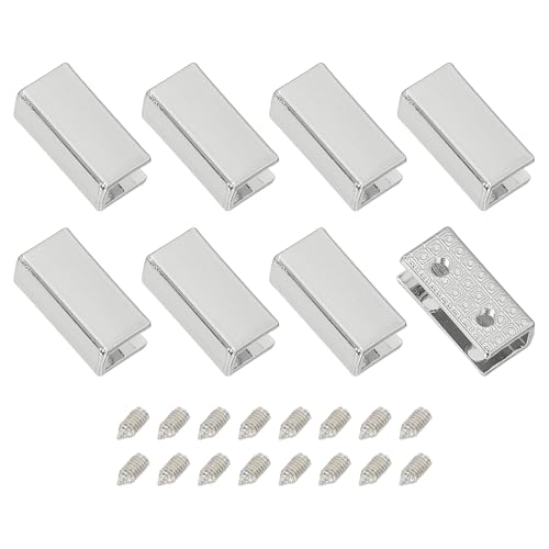 Puntas de hebilla de cinturón uxcell en tono plateado con acabado metálico rectangular