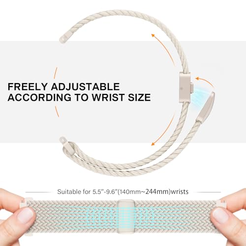 JNN Quick Release Watch Band - Magnetic 18mm 20mm 22mm Braided Nylon Watch Bands, Adjustable Elastic Nylon Watch Straps Replacement Wristband for Men Women by JNN - Used condition - Image 2