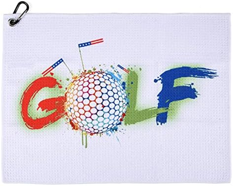ZZHAO Golf Towel | Super Absorbent Microfiber Towels | Lightweight, Scratch-Resistant, and lint-Free | Aluminum Alloy Hook | 16x12 Inches for Father's Day (Golf Towel-WG)