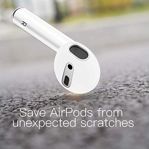 Damonlight (Fit In The Case) Airpods Earpods Covers Anti-Slip Silicone Soft Sport Covers Accessories For Airpods Earbud Airpods Ear Tips 2 Pairs (White) #TOP3