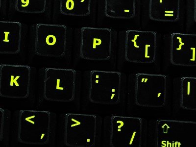 Pegatinas fluorescentes de teclado inglés US miniatura 3