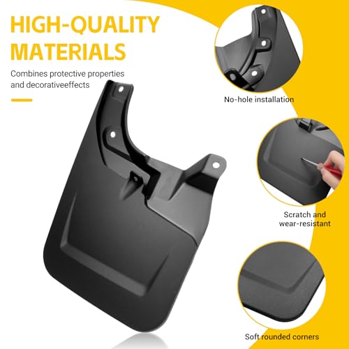 Image of Mud Flaps for 2022 2023 Toyota Tacoma with OEM Fender Flares, No Drill Splash Guards Front & Rear Truck Mud Guards with Hardware Accessories Mudflaps Set(4pcs)