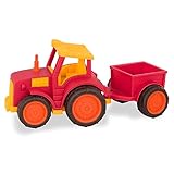 Battat- Wonder Wheels- Red Toy Tractor And Trailer – Farm Toys For Kids, Toddlers – Pretend Play - Recyclable Materials – 1 year +