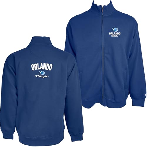 Blue 84 Orlando Magic NBA Officially Licensed Full Zip Sweatshirt Embroidery Basketball Front/Back, XX-Large Team Color
