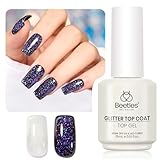 Beetles Gel Polish 15ML Holographic Glitter Gel Polish No Wipe Top Coat Iridescent Glossy Shiny Gel Nail Polish Top Coat Gel Nail Polish Soak Off UV Led Sparkle Nail Manicure DIY Home Salon