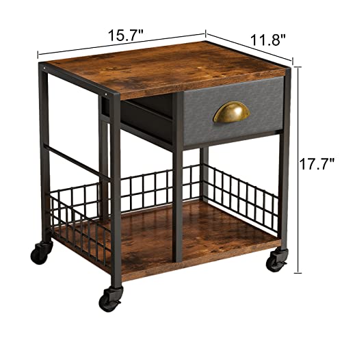 Aeehfeng Printer Stand Under Desk Printer Cart Printer Tables For Small Spaces Space-Saving Printer Stand With Drawer Storage For Folders Printer Table And Cart For Small Offices And Home Workspaces #TOP6