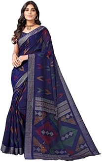 Satrani Women'S Poly Cotton Saree With Unstitched Blouse Piece