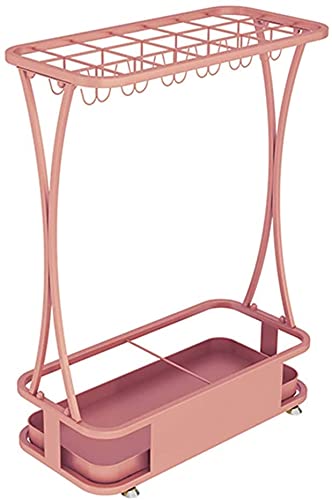 BHFPFZA Metal Umbrella Stand with 21 Holes 24 Hooks & Removable Drip TrayStylish SpaceSaving Storage for Home Office Entryway & Patio Decor