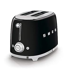 SMEG 2 Slice Toaster with Sandwich Racks, Black SMEG 2 Slice Toaster with Sandwich Racks Black