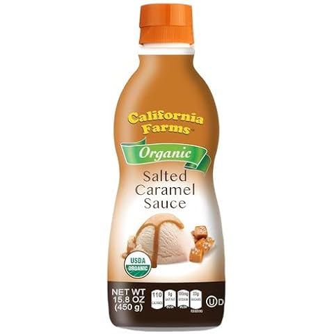 California Farms Organic Salted Caramel Sauce Syrup Squeeze Bottle 450g Kosher Cover