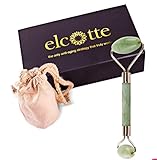 Premium Quality Jade Roller Pure 100% Natural Stone Anti Aging for Face Eye Bags Therapy Facial Roller Neck Healing Slimming Massager Anti Wrinkle and Skin Rejuvenate Stainless Steel Frame