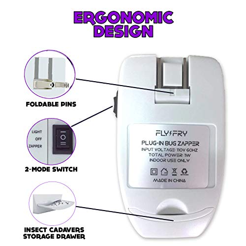 Flyfry Indoor Bug Zapper For Home Plug In - Electronic Mosquito Trap - Uv Electric Killer - Blue Night Lamp For Mosquitoes Gnats Moths Bugs - Odorless Noiseless - Pink #TOP2