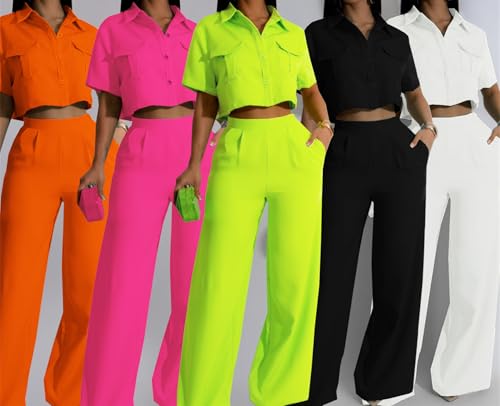 Women's Casual Tops Pants Two Piece Matching Sets Outfits3