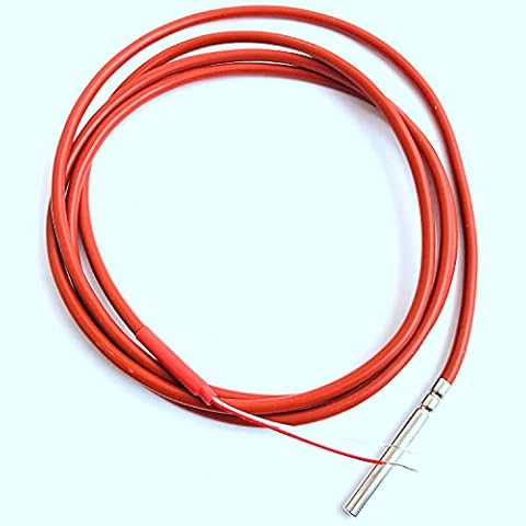 Ganata 2 Wire PT1000 Temperature Sensor Thermistor Silicone Gel Coated 1.5Meters Probe 45mm x 5mm -50-180 Centigrade RTDs Cover