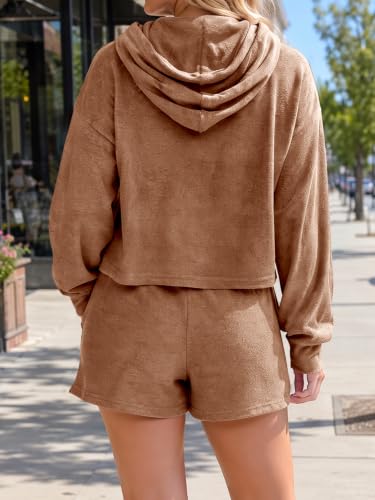 Fisoew Womens 2 Piece Skirt Set Zip Up Hoodie and Skort Sets Sweatsuits - image 4