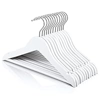 HOUSE DAY Children's Wooden Hangers, 20 Pack Baby Nursery Wood Hangers With 360° Swivel Hook, Non-Slip Coat Hanger for Suits, Pants and Jackets (White)