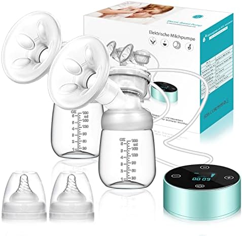 Elektrische Milchpumpe, Tragbare Wiederaufladbare Doppelmilchpumpe | 3 Modi & 10 Saugstufen, LED-Touchscreen, BPA-frei, komfortables Abpumpen von Muttermilc