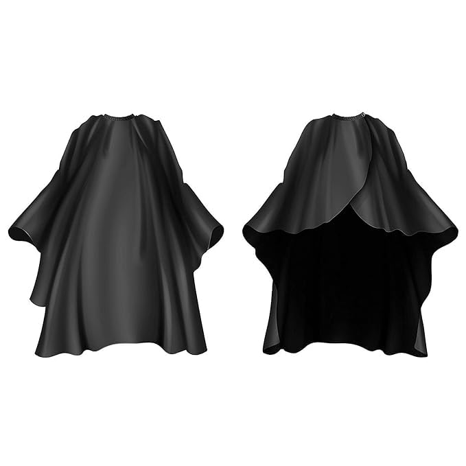 AARU MALL Barber Cape, Professional Barber Cape, Hair Cutting Capes for Home and Salon, Barber cape for Men, Women and Kids, (Black) 61" x 55" 2