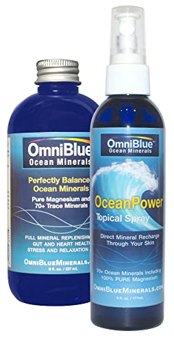 Omniblue Ocean Minerals 8Oz & Oceanpower Topical Spray 6Oz #TOP27