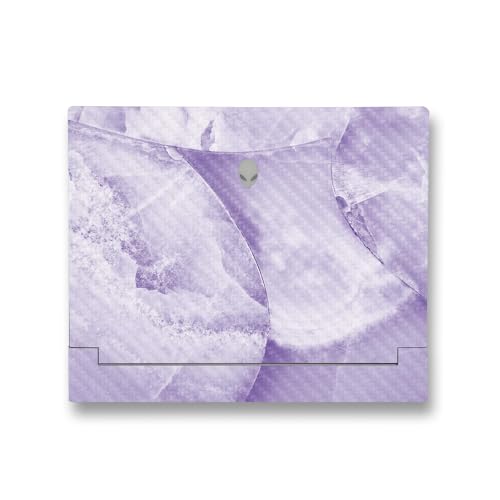 Image of MightySkins Carbon Fiber Skin Compatible With Alienware X14 R2 (2023) Full Wrap Kit - Round Amethyst | Protective Durable Textured Carbon Fiber Finish | Easy To Apply & Change Styles | Made in the USA