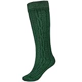 Gaudi-Leathers Trachtensocken Trachtenstrümpfe Schoppersocke mit Zopfmuster Herren und Damen Grün 43