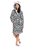 Girls Plush Sleep Robe - 3D Cat Face Fleece Bathrobe - L