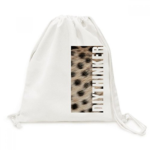 Toile drawstring backpack sac de voyage léger avec motif plumes de léopard