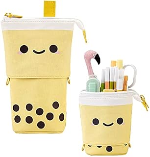 BECHOICEN Cute Pencil Case for Girls Adjustable Pink Pencil Case for Students Canvas Cosmetic Bags Small for Office Supplies. (Pink, 1pcs)