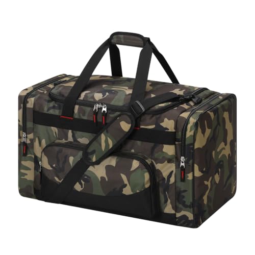 Image of Gym Bag 22 inch Sport Duffle Bag for Men, Camo | 55L, Large Capacity, Multi Pockets, Workout, Weekender, Travel