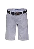 LERROS Bermuda Shorts Herren Hellblau Piquè Optik mit Gürtel - Gr. 31