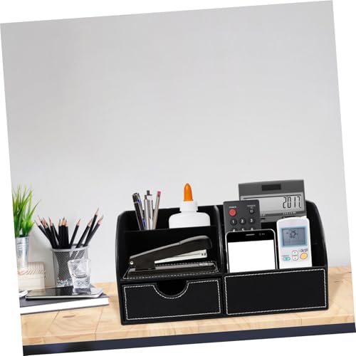 Porte stylo cuir PU multifonction avec compartiments de rangement - 4