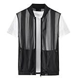 NETOVE Men's 0.1mm Ultra-Thin Lightweight Summer Vest with Pockets Fashion Breathable Outdoor Vest for Fishing Running Golf,Black,XX-Large