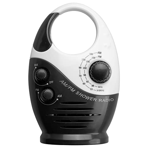 Soaying AM/FM Mini Shower Radio Bathroom Waterproof Radio Hanging Music Radio Built-in Speaker