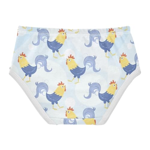 Wusikd Cocks Girls' Underwear Cotton Blue Chicken Girls Briefs Soft Toddler Underwear 4T2