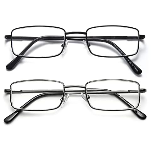 SKYWAY Blue Light Blocking Reading Glasses for Men, 2-Pack Fashion Metal Frame Computer Readers with Spring Hinges Anti Eyestrain/Glare/UV Ray Filter Eyeglasses +1.5 Cover