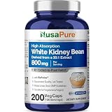 NusaPure White Kidney Beans Capsules, 800 mg, 200 Veg Capsules (Non-GMO, Vegan)
