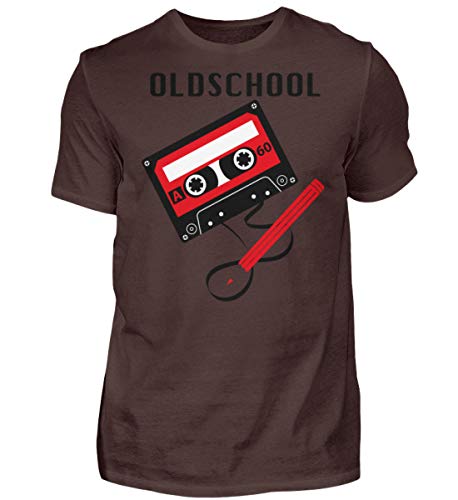 T-shirt pour homme Oldschool Tape marron taille XX-Large en coton confortable