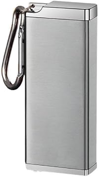 LTG 7987140 Portable Ashtray with Carabiner, Metal Lid Included, Small, Lightweight, Smoking Goods, Ash Tray, Easy to Carry, Men, Women, 7987140 B. Silver