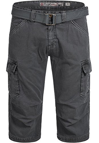Indicode Nicolas Check 3/4 Cargo Shorts voor heren, geruit met 6 zakken incl. Riem van 100% katoen | Korte broek zomer herenshorts - Image 5