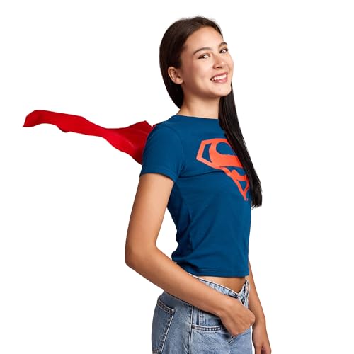 DC Comics Superman Junior's Blue Crew Neck Short Sleeve Caped Tee2