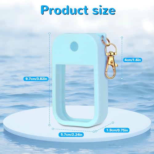Hand Sanitizer Spray Case Compatible with Touchland Power Mist 1 oz – Silicone Case with Keychain for Touch Land Mist 1 fl oz（30 ml）, Hand Sanitizer Accessory for 1 fl oz (Blue, 1 Pack)