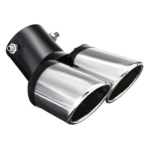 Sunjoy Silenciador de escape de acero inoxidable universal para coche, con dos salidas y cola cromada