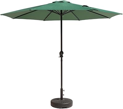 Beach Umbrella Patio Umbrella with Base Garden Umbrella Large Outdoor Umbrella Table Umbrella Outdoor Patio Sun Umbrella Uv Protection Green with Base