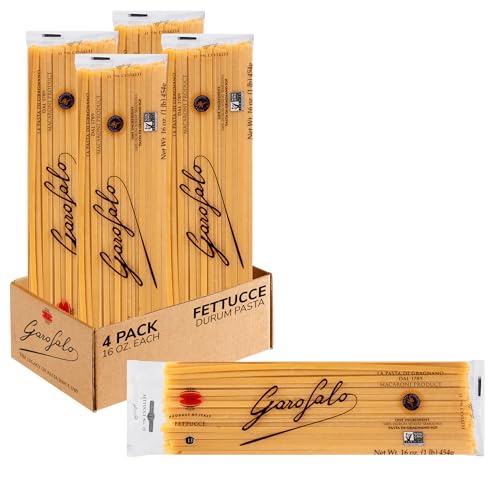 Garofalo - Premium Durum Wheat Semolina Fettucce Pasta, Italian Made, Bronze-Drawn, Al-Dente, One-Ingredient Pasta (4 pack)