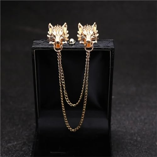 Broches de solapa masculinos con doble cadena para lucir impecable en bodas 4