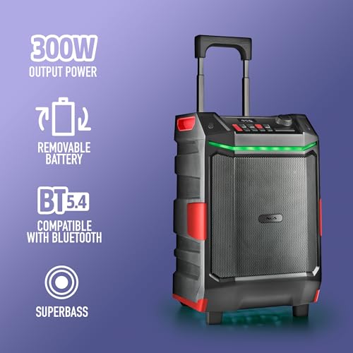Enceinte Bluetooth 5.4 portable NGS Wild Bash 50W RMS avec LED et IPX6 - 5