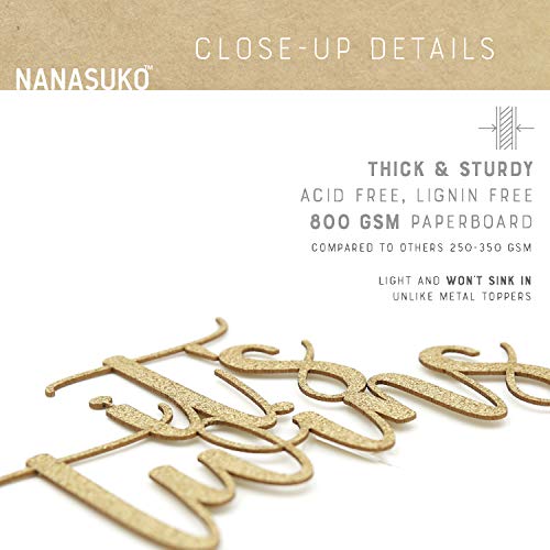 Nanasuko Baby Shower Cake Topper - It's Twins - Double Sided Gold Glitter - Premium Quality Made In Usa (It's Twins) #TOP4