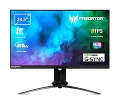 Acer Predator X25 Gaming Monitor 24,5 Zoll (62 cm Bildschirm) Full HD, 360Hz DP, 240Hz HDMI, 1ms (G2G), 2xHDMI 2.0, DP 1.4, höhenverstellbar, drehbar, GSync, HDMI VRR, NVIDIA Reflex, ULMB