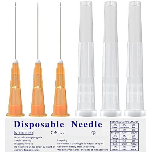 20 Pack 25Ga Disposable Injection Needle Individually Wrapped with Cap for Industry, Scientific Research, Laboratory, Plant Cultivation, And Animal Husbandry