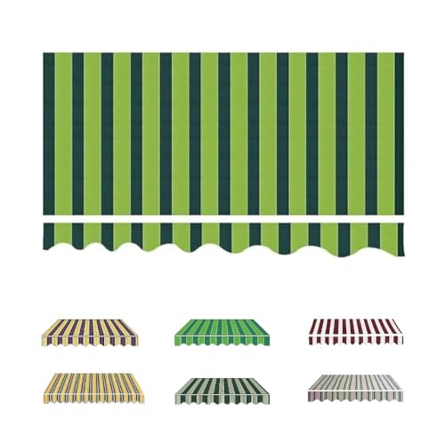 GFYHTN Tela di Ricambio per Tenda Parasole Esterno, Tessuto per Tende da Sole Retrattile, Copertura Superiore Impermeabile/Senza Telaio(Stripe 3,6.5x5ft/2x1.5m)